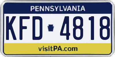 PA license plate KFD4818