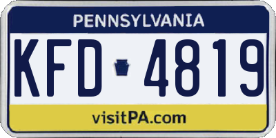 PA license plate KFD4819