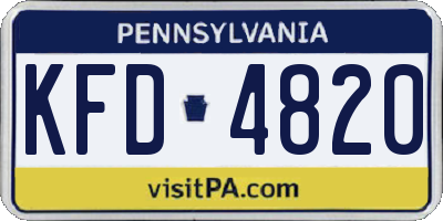 PA license plate KFD4820