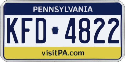 PA license plate KFD4822