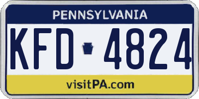 PA license plate KFD4824