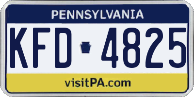 PA license plate KFD4825
