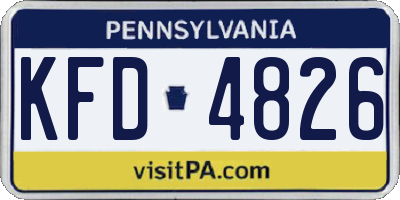 PA license plate KFD4826