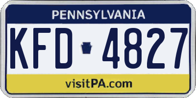 PA license plate KFD4827