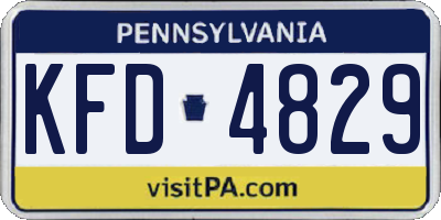 PA license plate KFD4829
