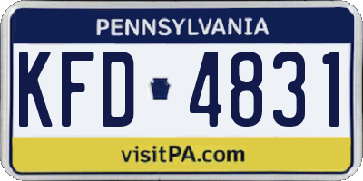 PA license plate KFD4831