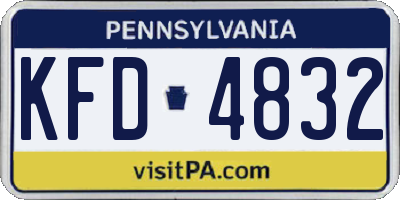 PA license plate KFD4832