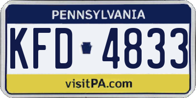 PA license plate KFD4833