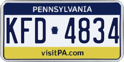 PA license plate KFD4834