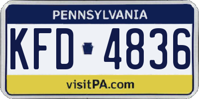 PA license plate KFD4836