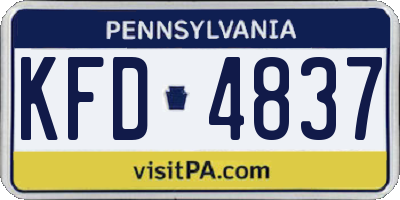 PA license plate KFD4837