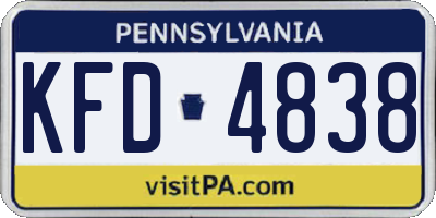 PA license plate KFD4838