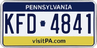 PA license plate KFD4841