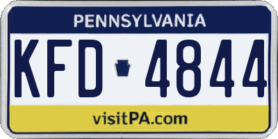 PA license plate KFD4844