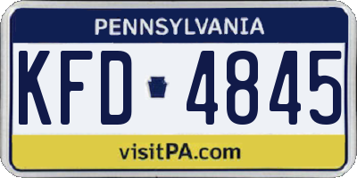 PA license plate KFD4845