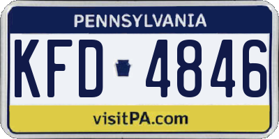 PA license plate KFD4846