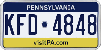 PA license plate KFD4848