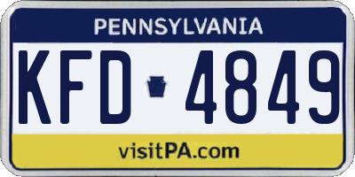 PA license plate KFD4849