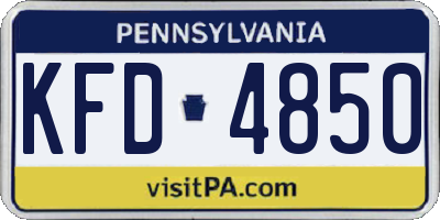 PA license plate KFD4850