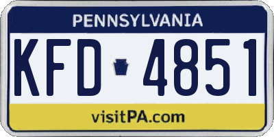 PA license plate KFD4851