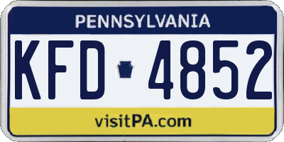 PA license plate KFD4852