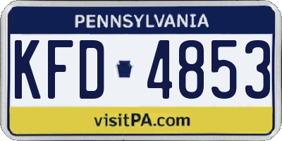 PA license plate KFD4853