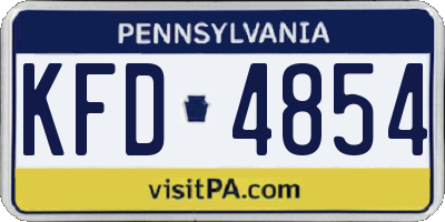 PA license plate KFD4854