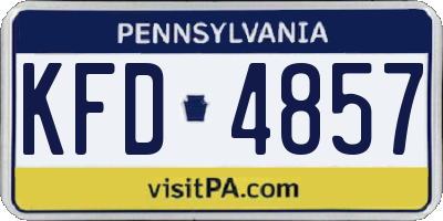 PA license plate KFD4857