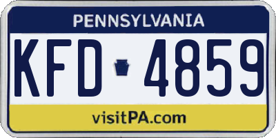 PA license plate KFD4859