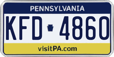 PA license plate KFD4860