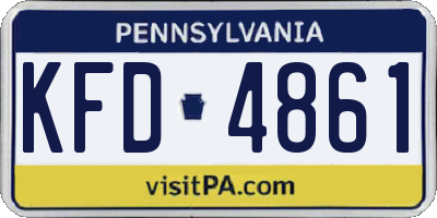 PA license plate KFD4861