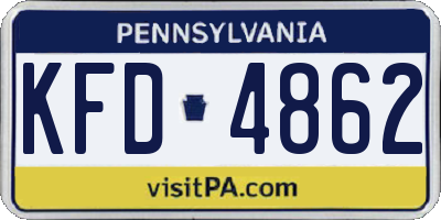 PA license plate KFD4862