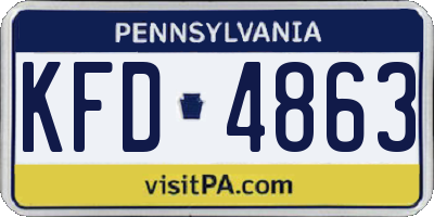PA license plate KFD4863