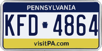 PA license plate KFD4864