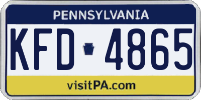 PA license plate KFD4865