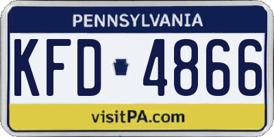 PA license plate KFD4866