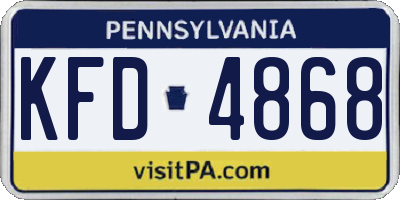 PA license plate KFD4868