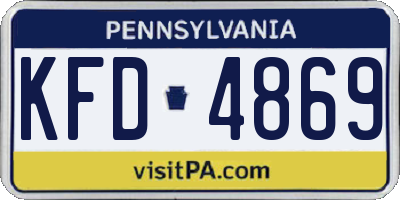 PA license plate KFD4869
