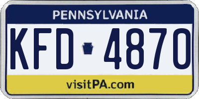 PA license plate KFD4870