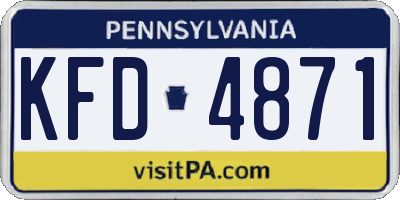 PA license plate KFD4871