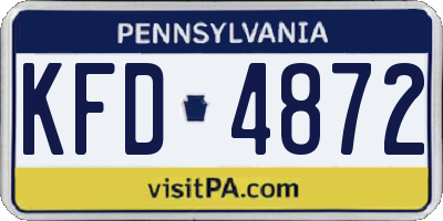 PA license plate KFD4872