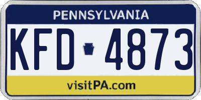 PA license plate KFD4873