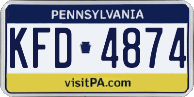 PA license plate KFD4874