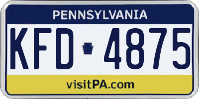 PA license plate KFD4875