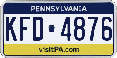 PA license plate KFD4876