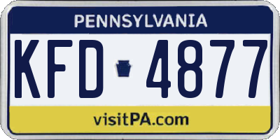 PA license plate KFD4877