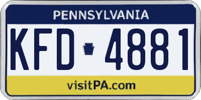 PA license plate KFD4881