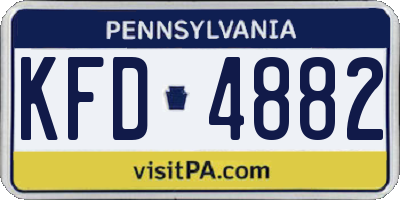 PA license plate KFD4882