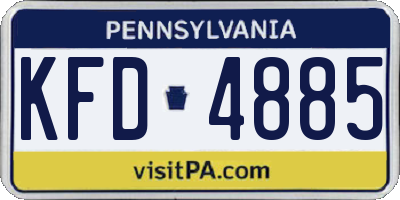 PA license plate KFD4885