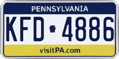 PA license plate KFD4886